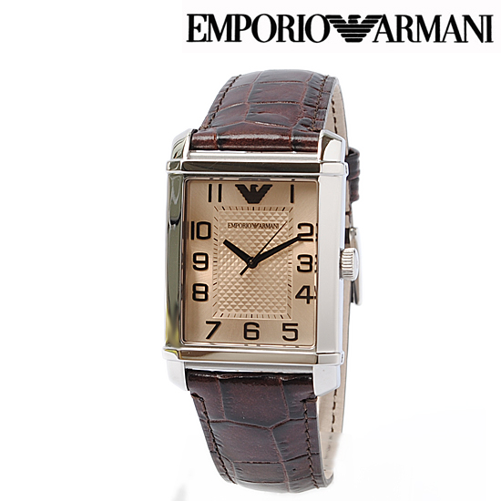 EMPORIO ARMANI エンポリオ アルマーニ メンズ腕時計 (Classic) ダークブラウン AR0489【新品】【送料無料】