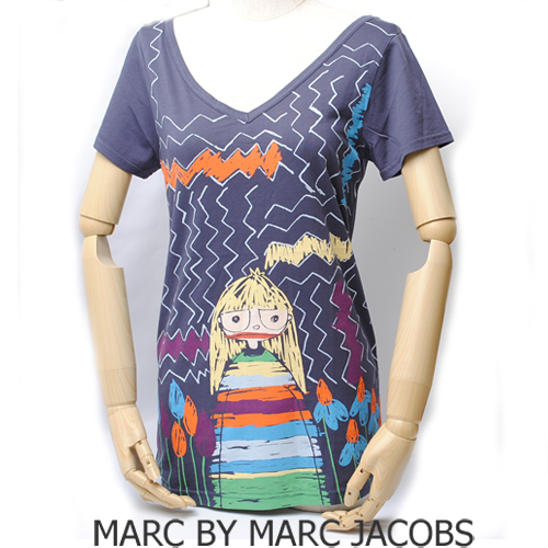 【送料無料】MARC BY MARC JACOBS(マークバイマークジェイコブス)レディース 半袖Tシャツ ミス マーク/ネイビー 新品